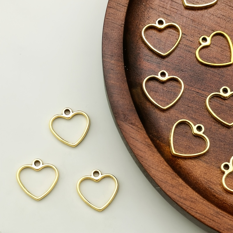 51pcs Small Heart Charm Pendants for Handmade Jewellery